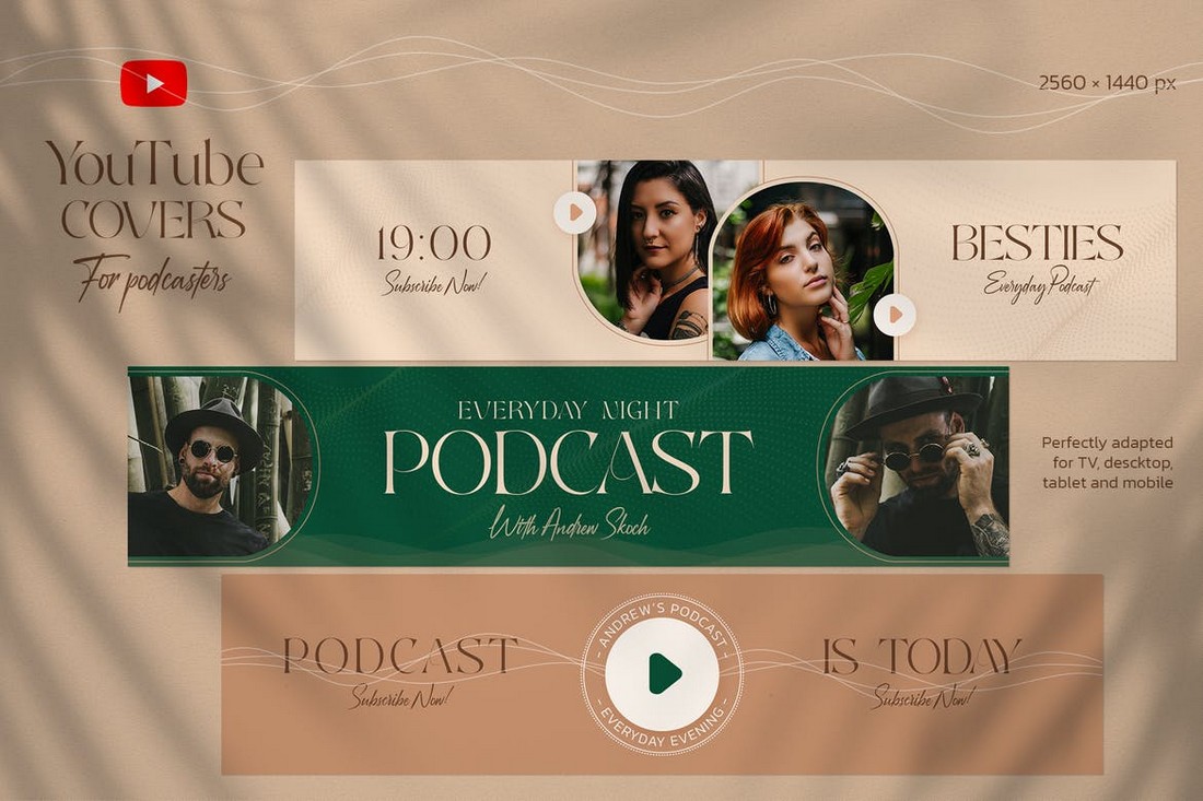 Podcast Youtube Cover Banner Templates