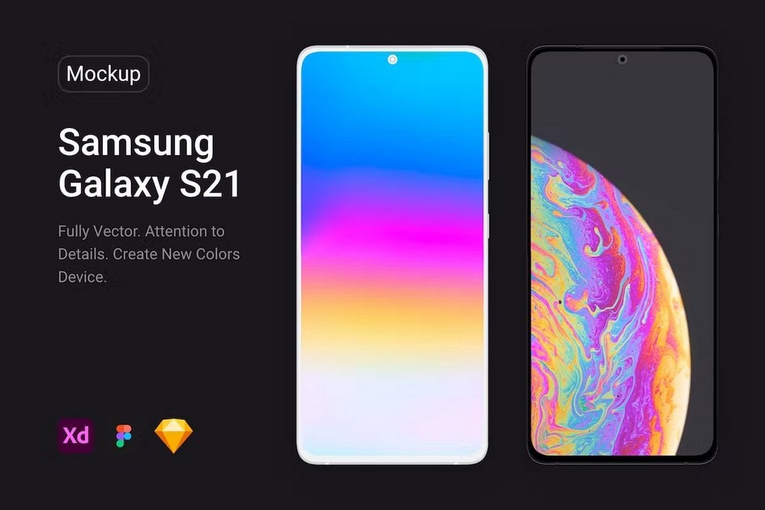 Samsung Galaxy S21 Adobe XD Mockup