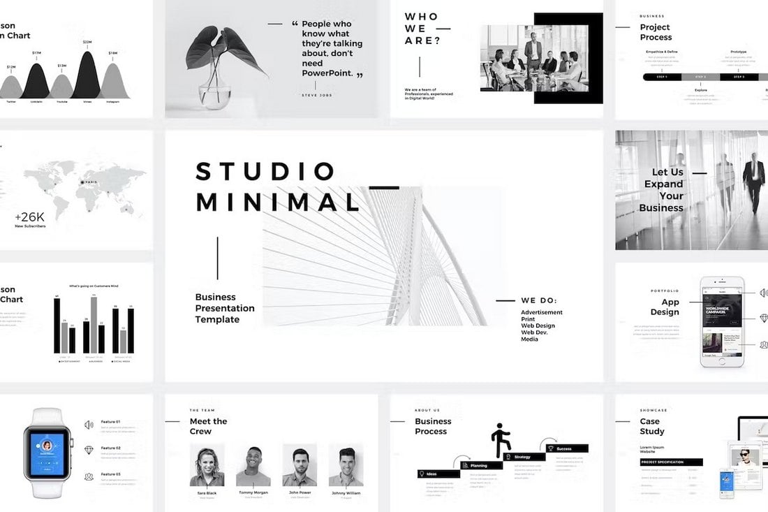 Studio Minimal - Black and White Presentation Template