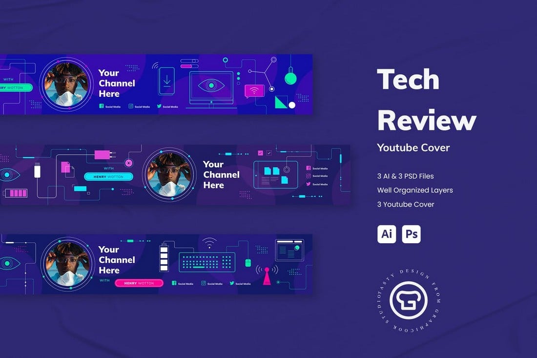 Tech Review Youtube Cover Banner Template