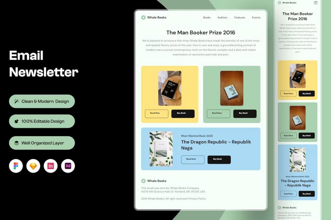 Trendy Email Newsletter Template for Figma