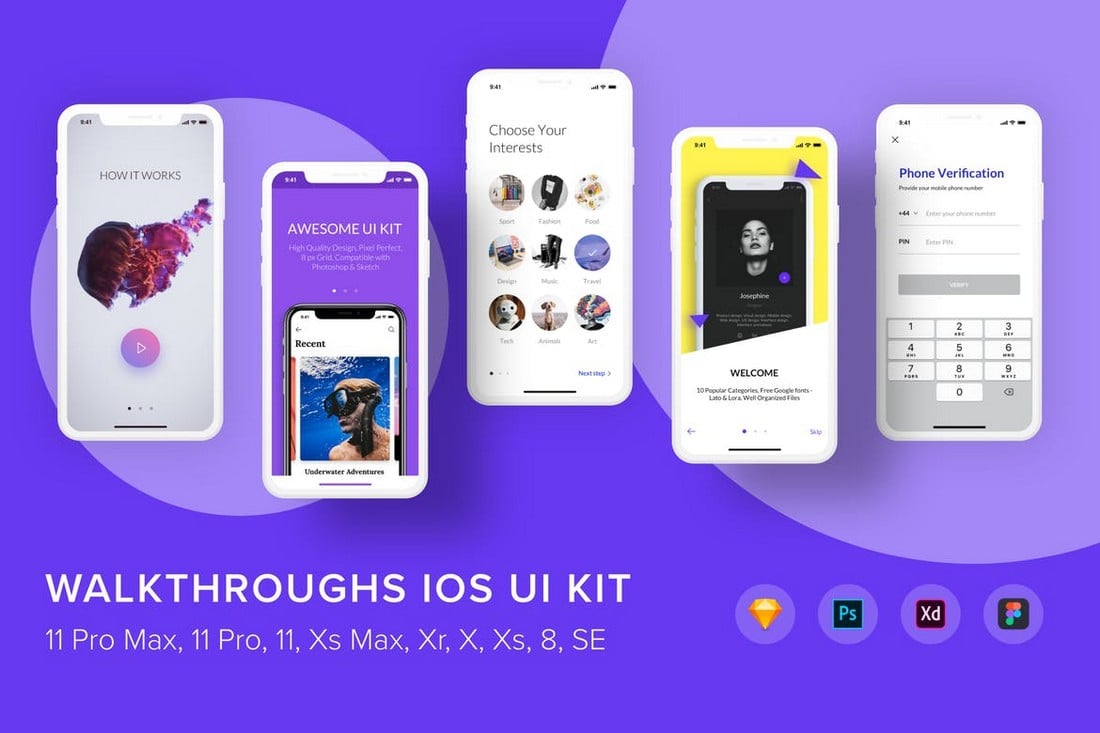 Walkthroughs iOS UI Kit Figma Templates