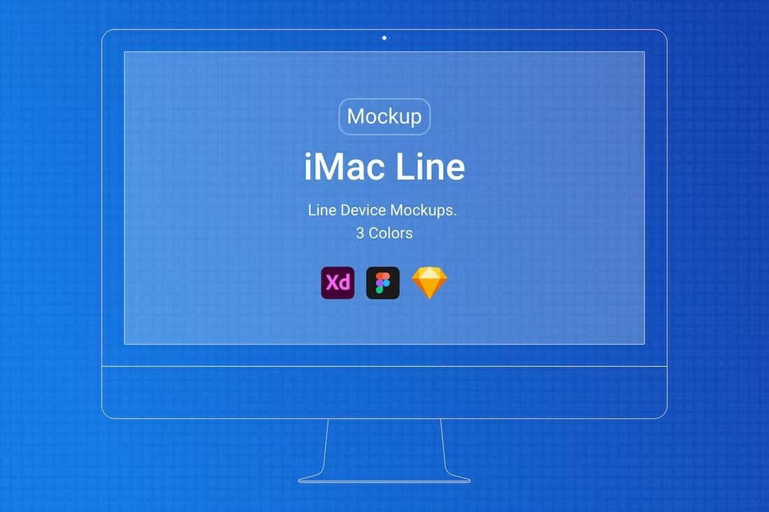 iMac Line Mockup for Adobe XD