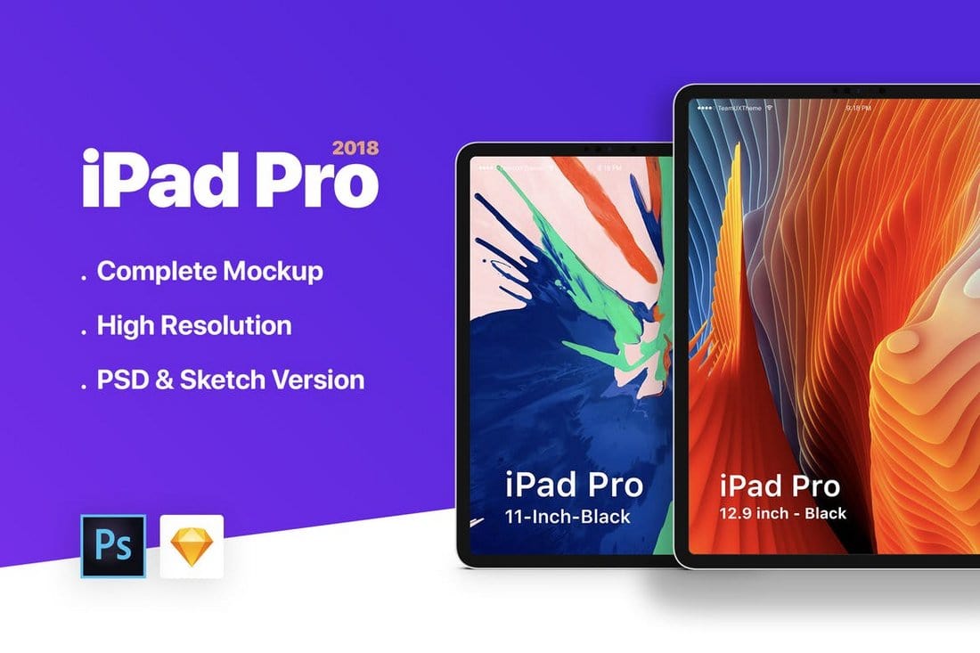 iPad Pro PSD & Sketch Mockup Templates