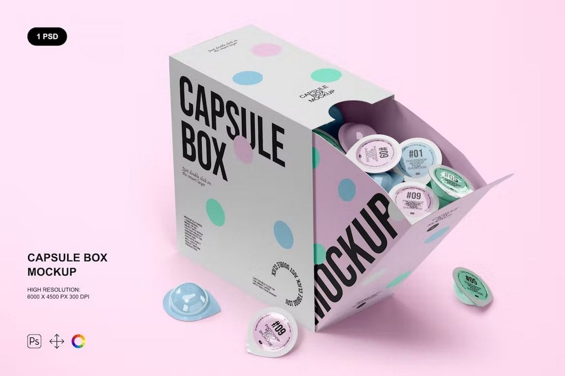 Capsule Box Mockup Template