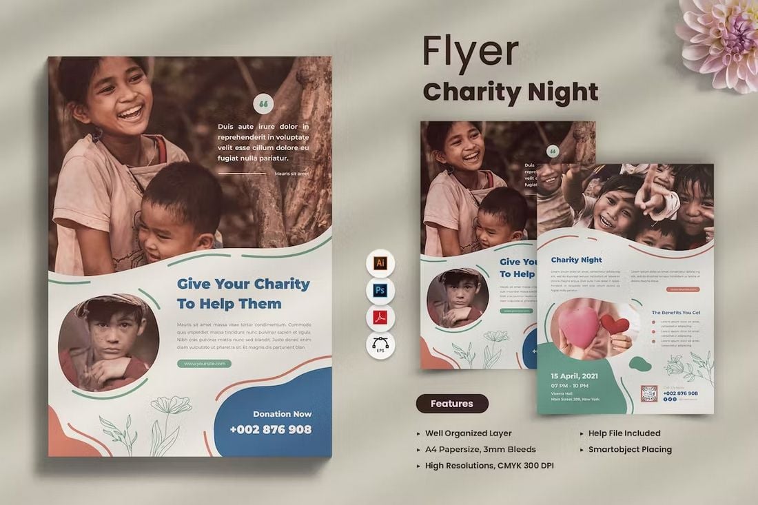 Charity Event Flyer Template for Nonprofit