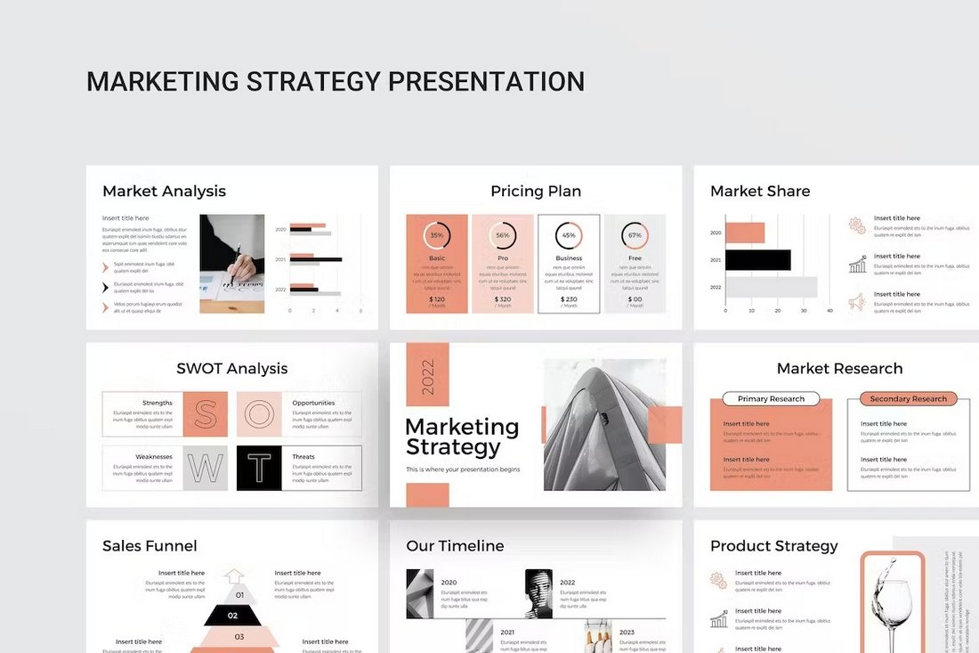 Clean Marketing Strategy PowerPoint Template