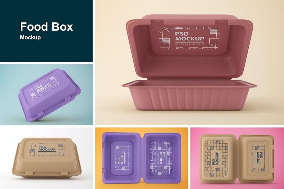 Colorful Food Box Mockups