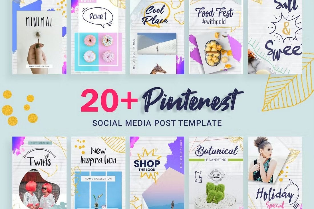 Creative Pinterest Post Templates Pack