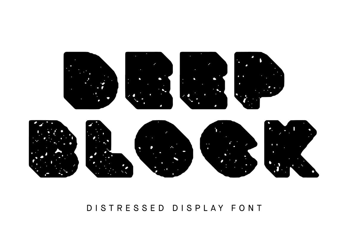 Deep Block - Distressed Display Font