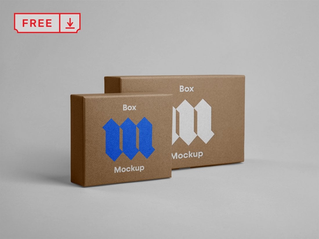 Free Cardboard Box Mockups