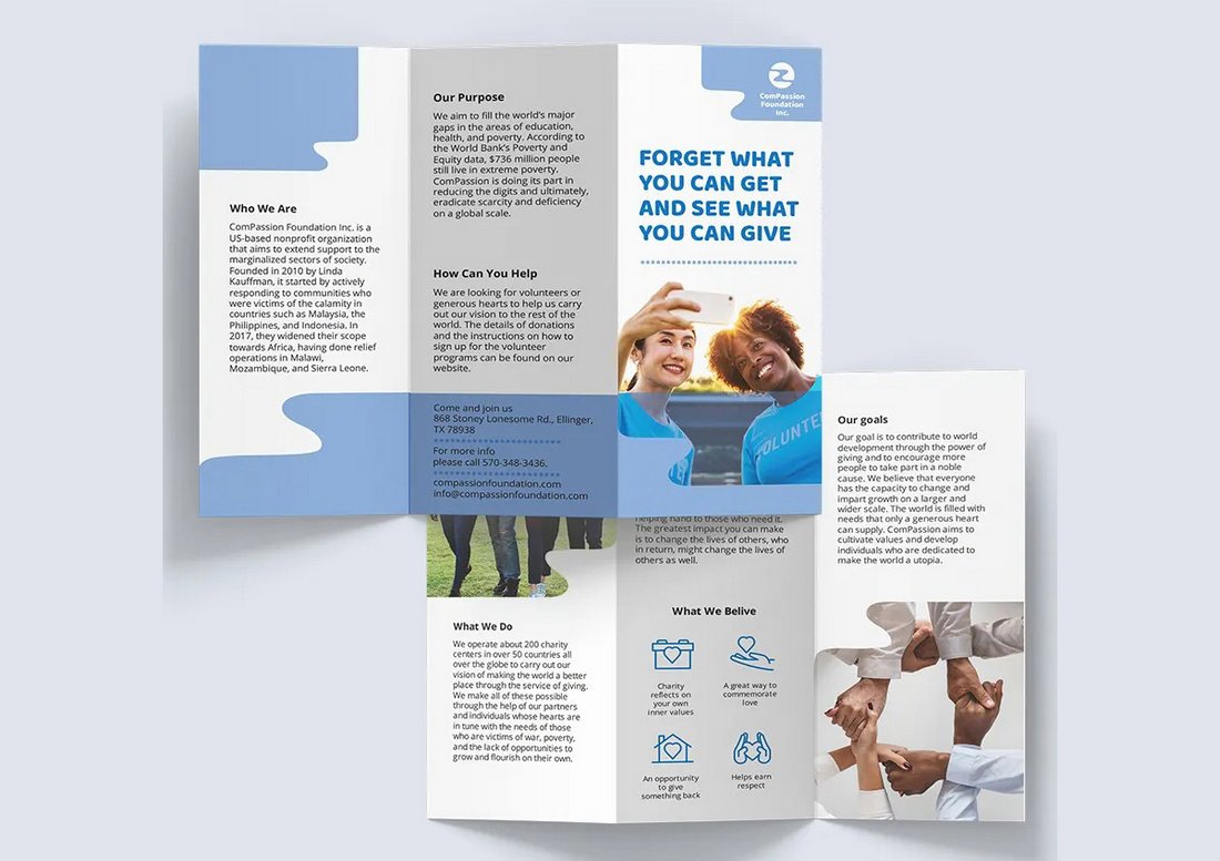 Free Charity Tri-Fold Brochure Word Template