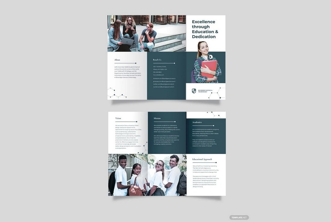 Free Education Tri-Fold Brochure Template
