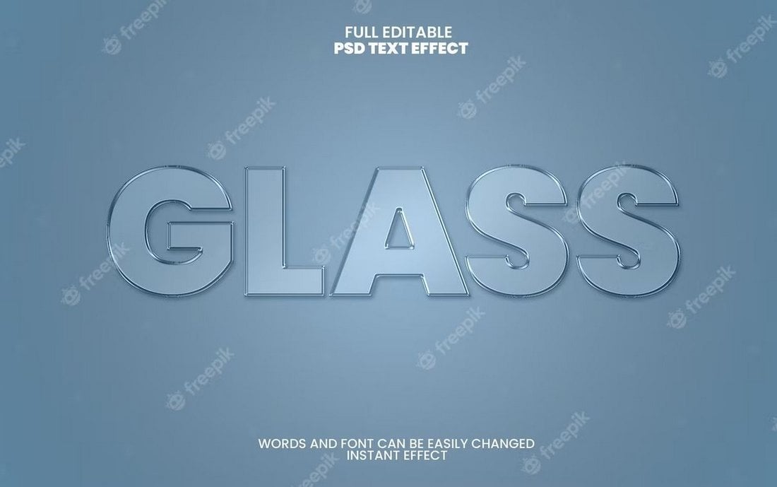 Free Photoshop Glass Text Effect