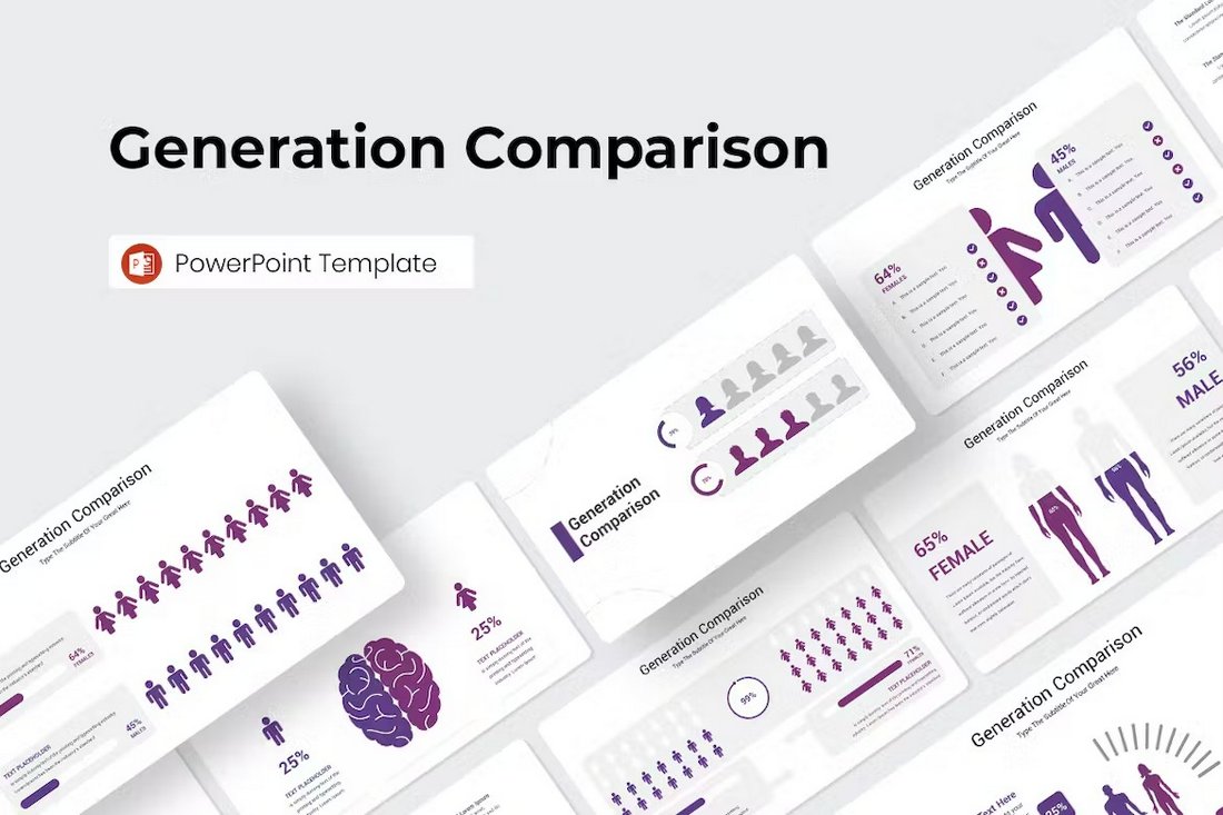 Generation Comparison Infographics PowerPoint Template
