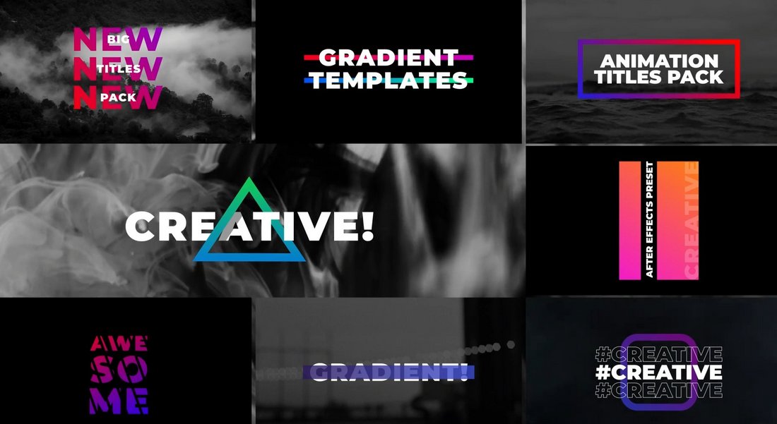Gradient Titles Premiere Pro Templates for YouTube
