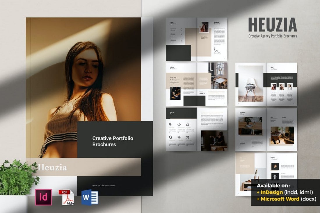HEUZIA Creative Agency Portfolio Word Brochure
