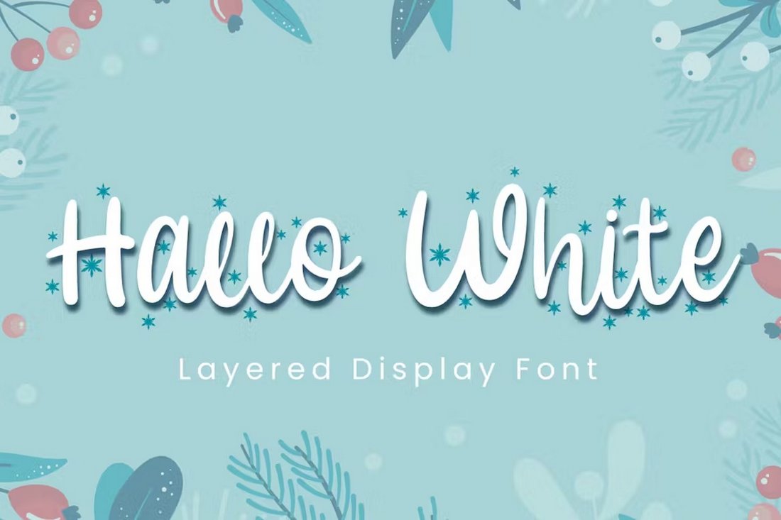 Hallo White - Calligraphy Winter Font