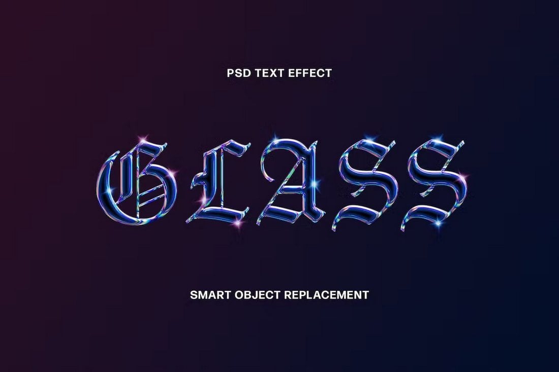 Holographic Glass Text Effect PSD