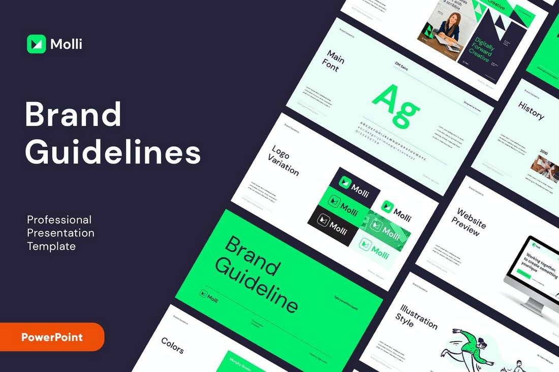 MOLLI - Brand Guidelines PowerPoint Template