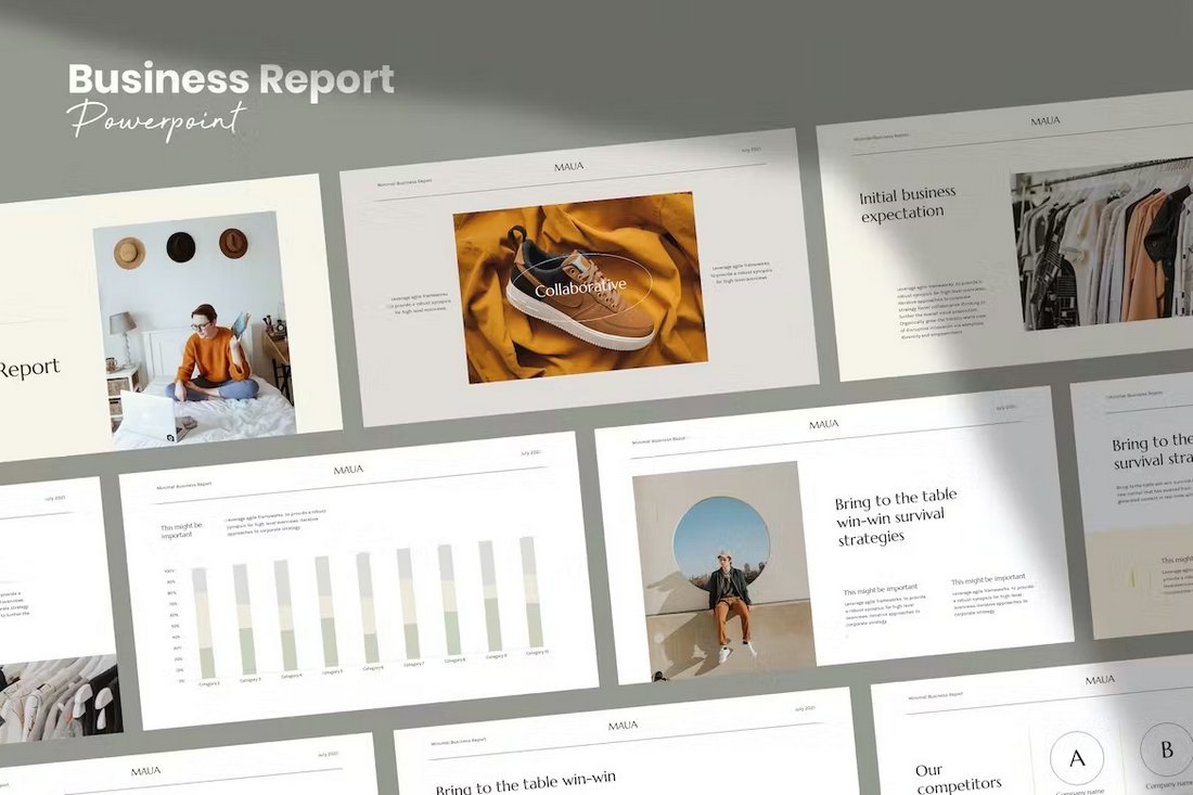 Maua - Aesthetic PowerPoint Business Report Template