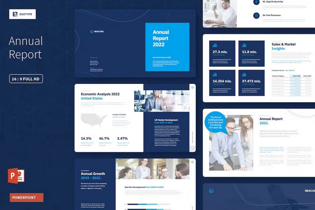 Neocore Annual Report Powerpoint Template
