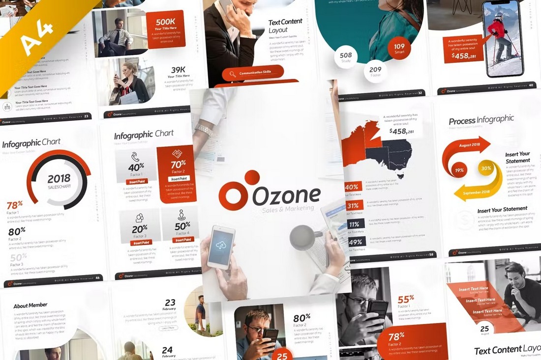 Ozone Sales & Marketing Portrait PowerPoint Template