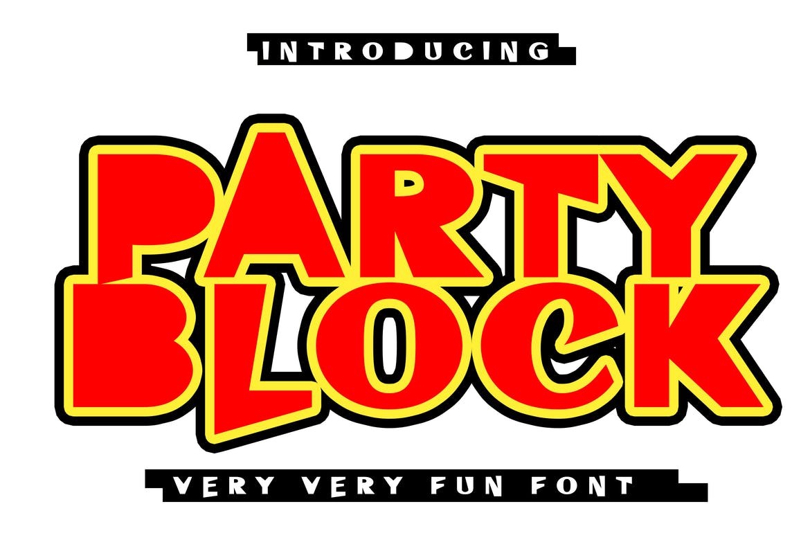 Party Block - Fun Block Font