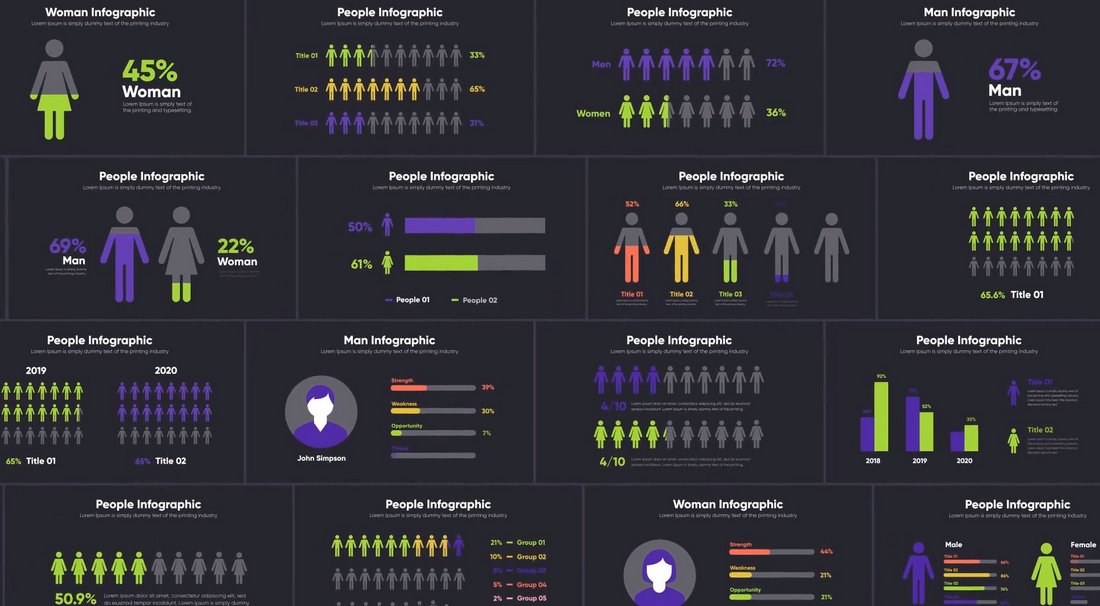 People Infographics Premiere Pro Slides Templates