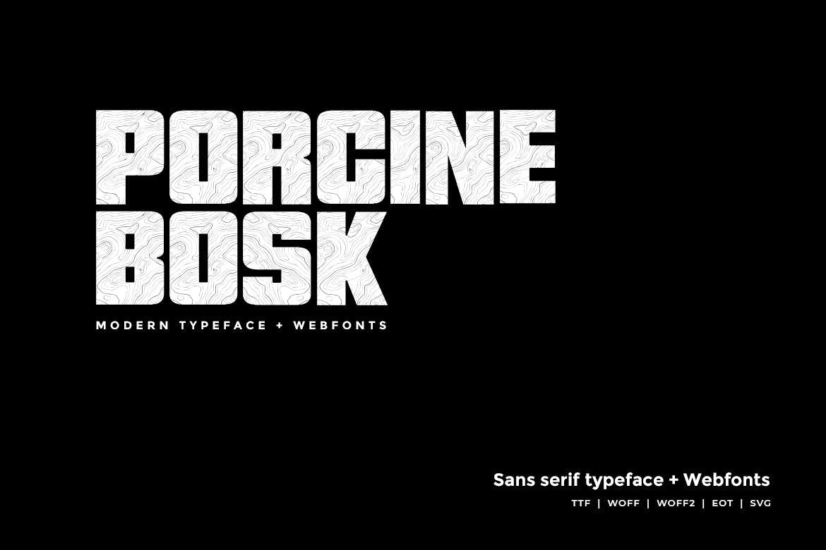 Porcine Bosk - Modern Block Letter Font