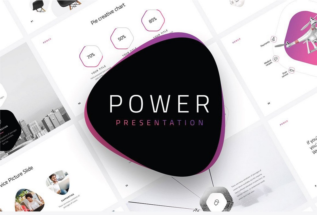 Power - Free Minimal Marketing PowerPoint Template