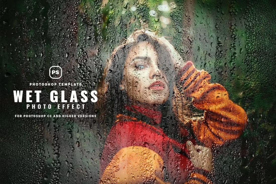 Rainy Wet Glass Effect for Photoshop