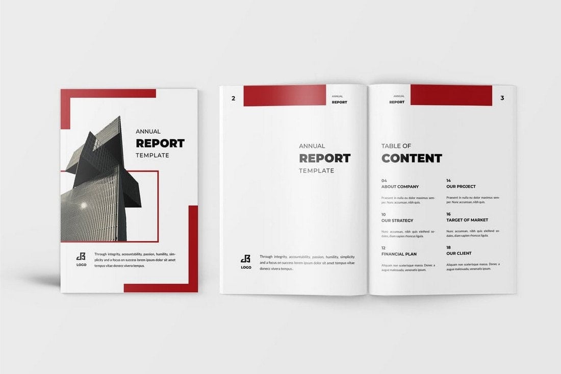 Red - Annual Report Word Brochure Template