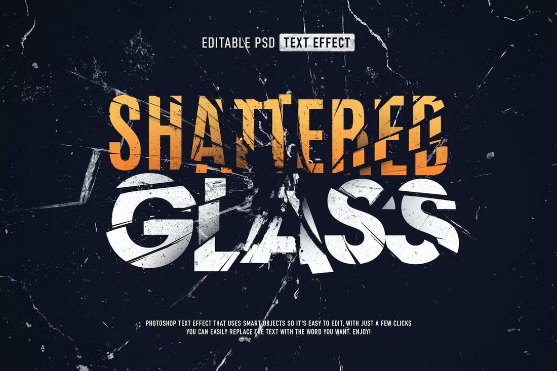 Shattered Glass Text Effect for Photoshop