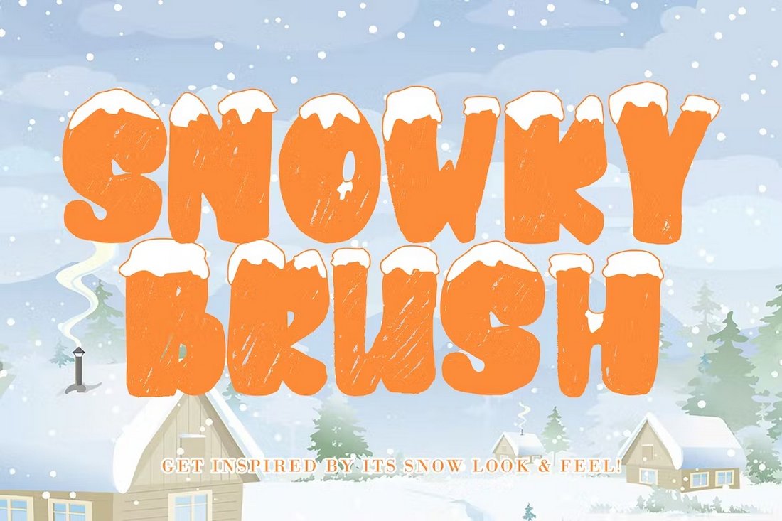 Snowky Brush - Playful Snow Font