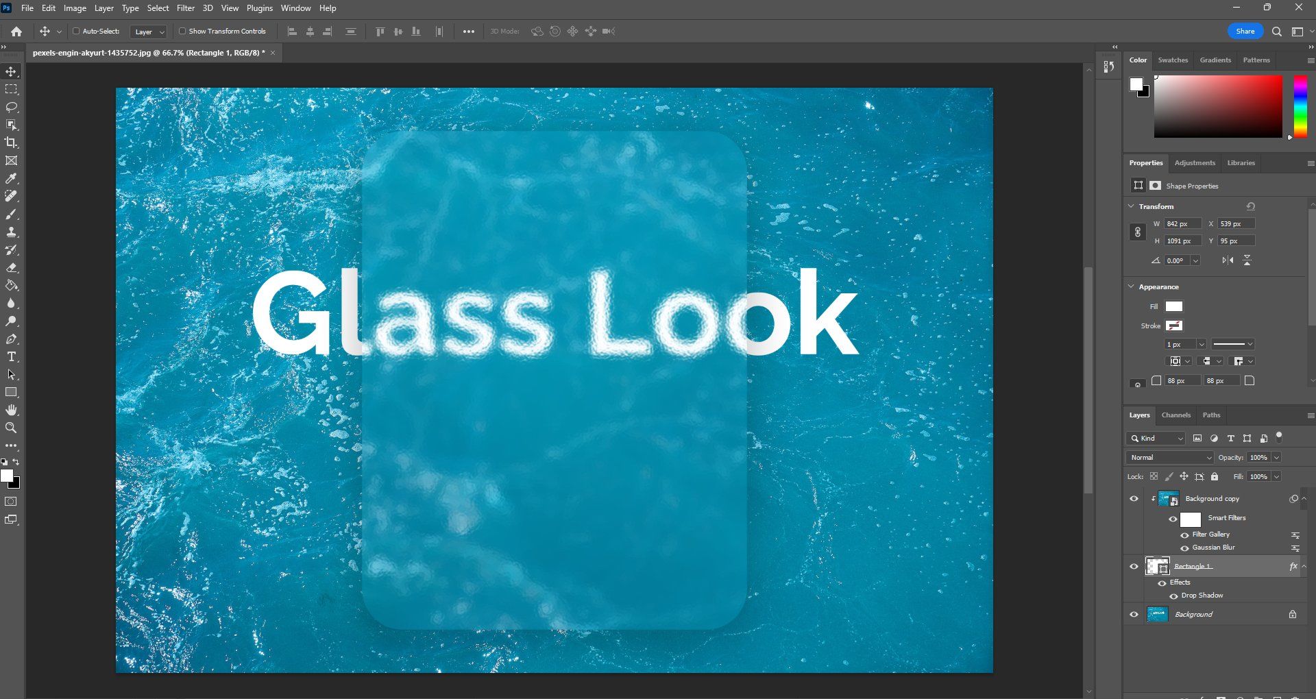 glass effect tutorial 7