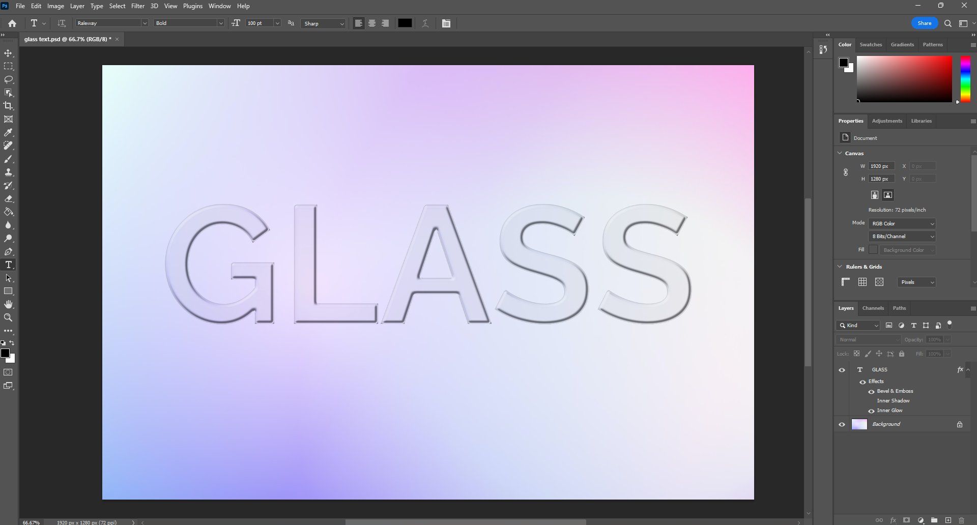 glass text tutorial 6