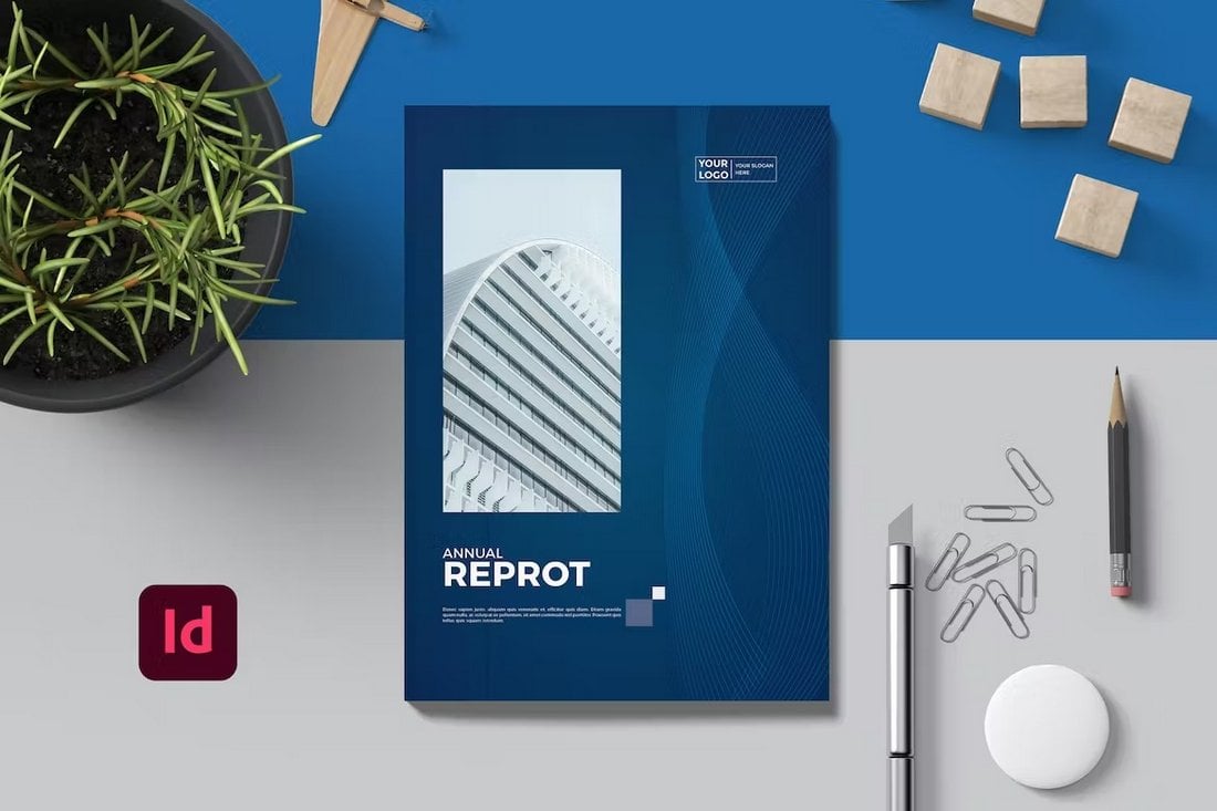 Abstract Annual Report Brochure Template