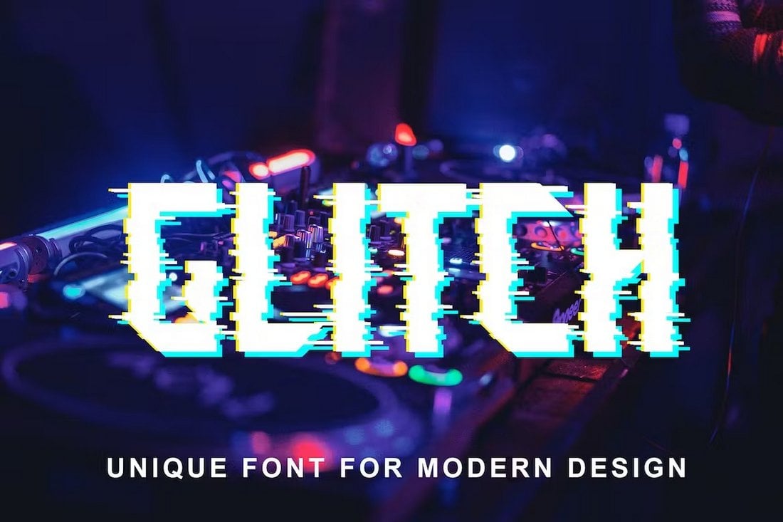 Block Glitch Distorted Font