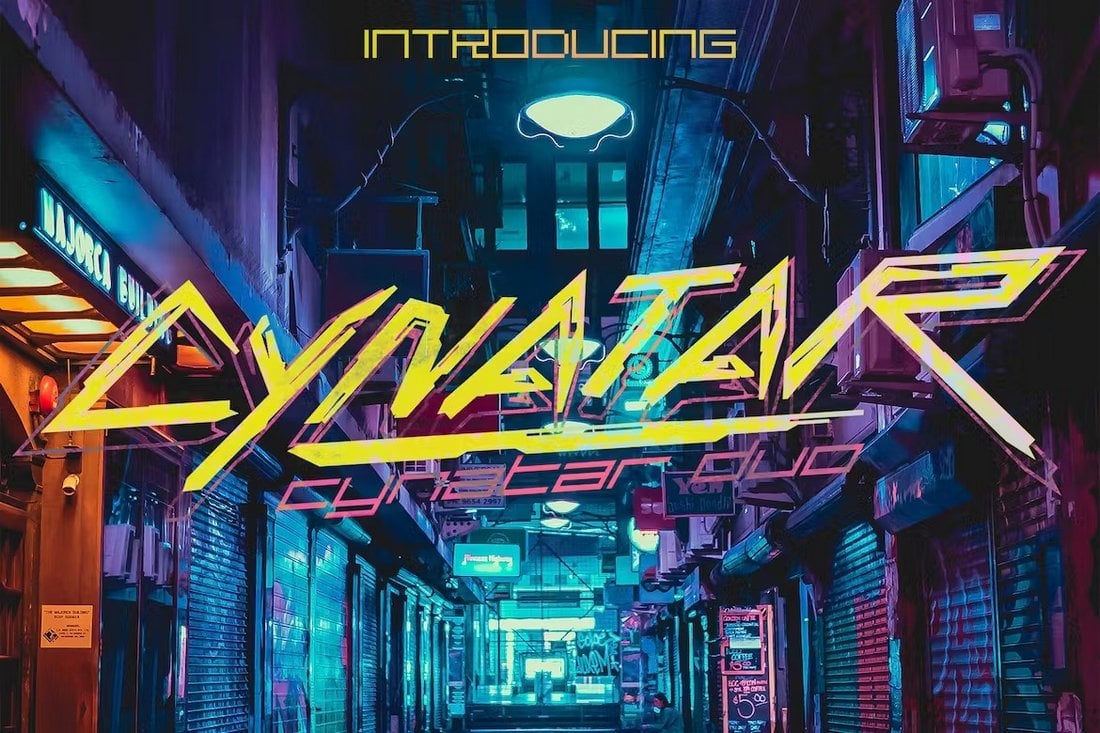 Cynatar - Cyberpunk Glitch Font Duo
