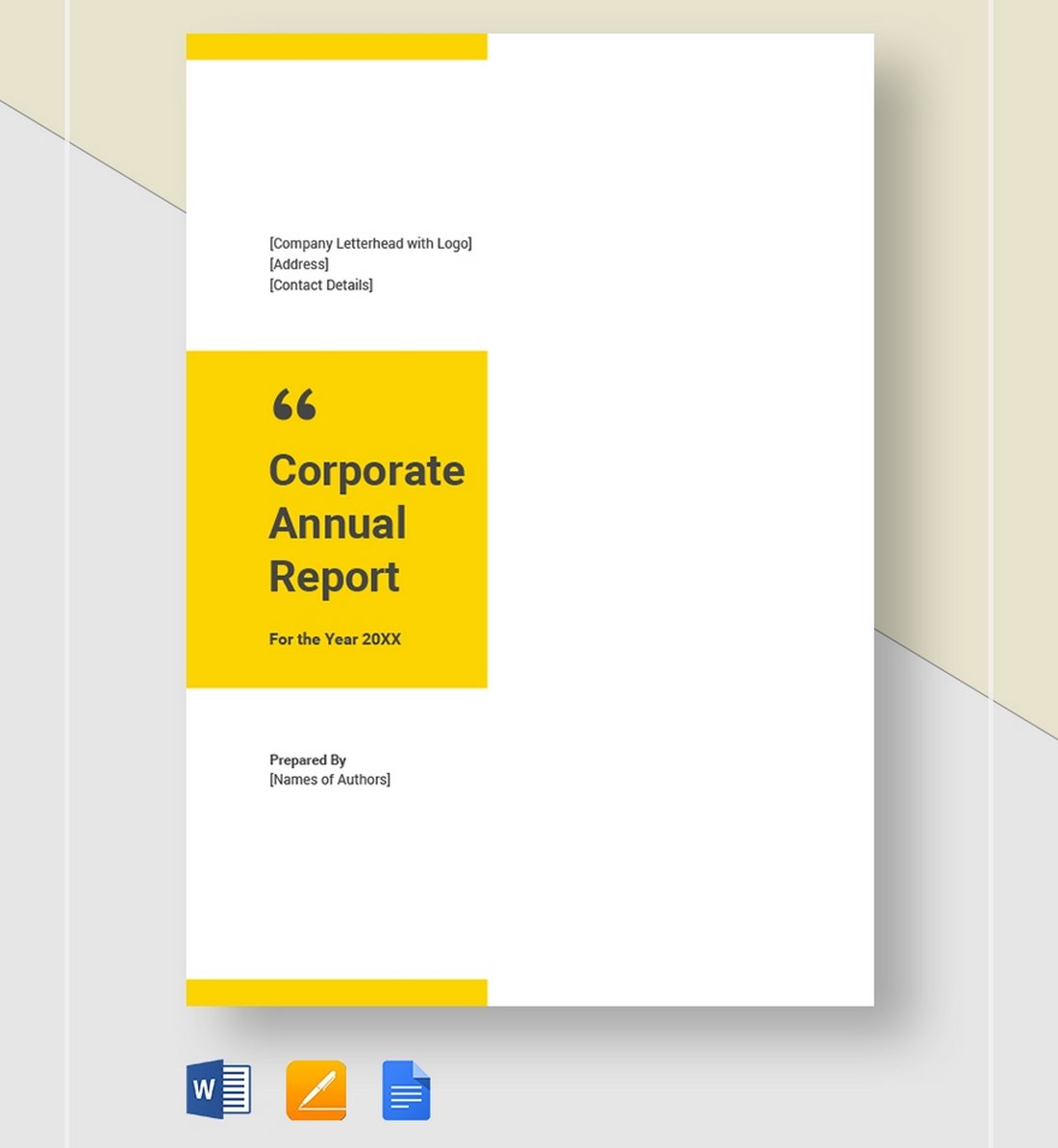 Free Modern Corporate Annual Report Template