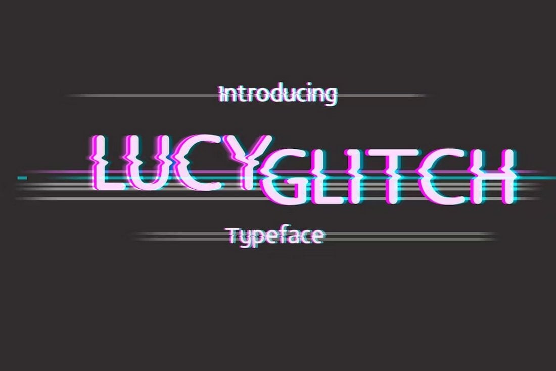 Lucy Glitch - Distorted Text Font