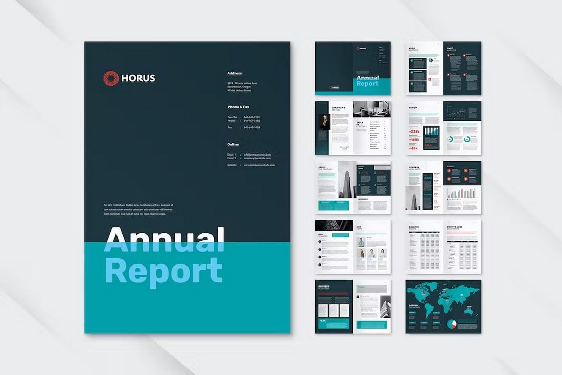 Modern Annual Report InDesign Template