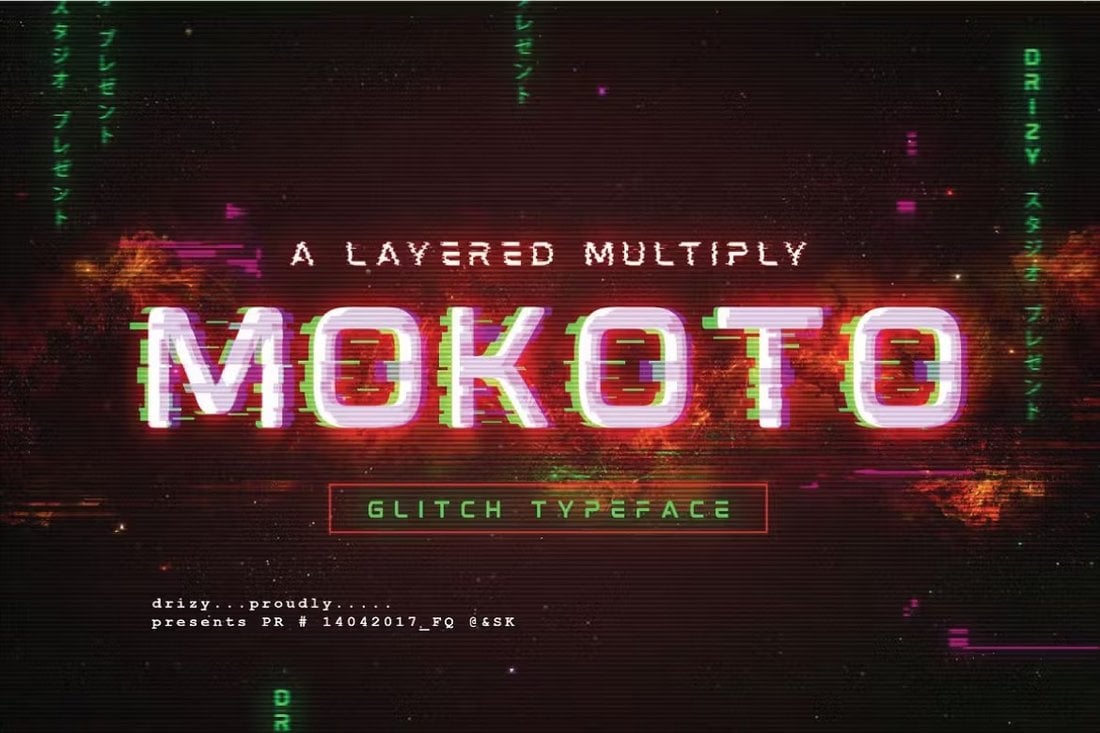 Mokoto - Layered Distorted Font