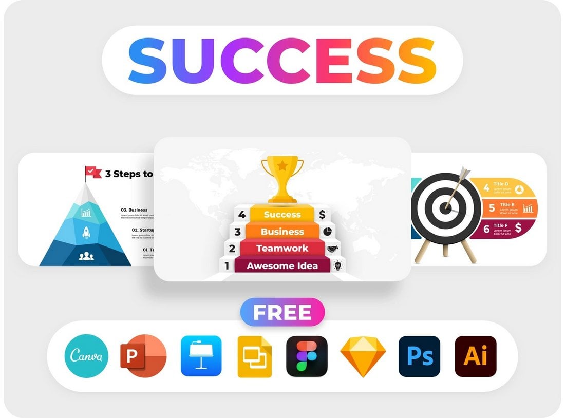 Success - Free Infographics Keynote Templates