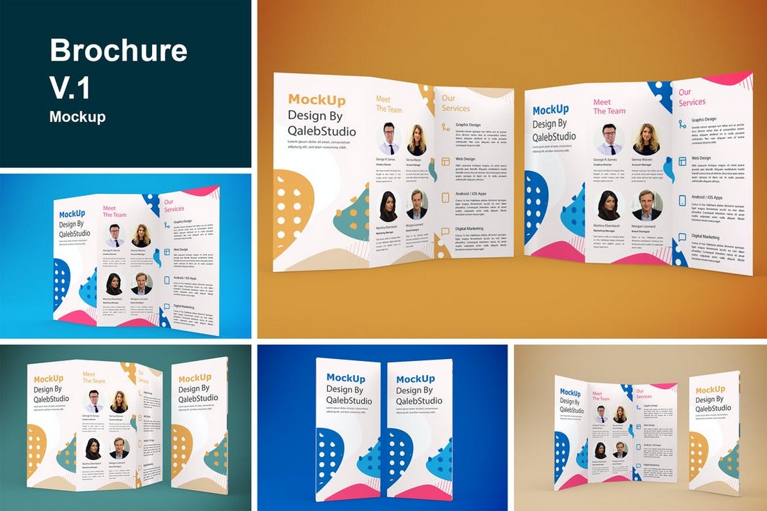 5 Tri-Fold Brochure Mockup Templates