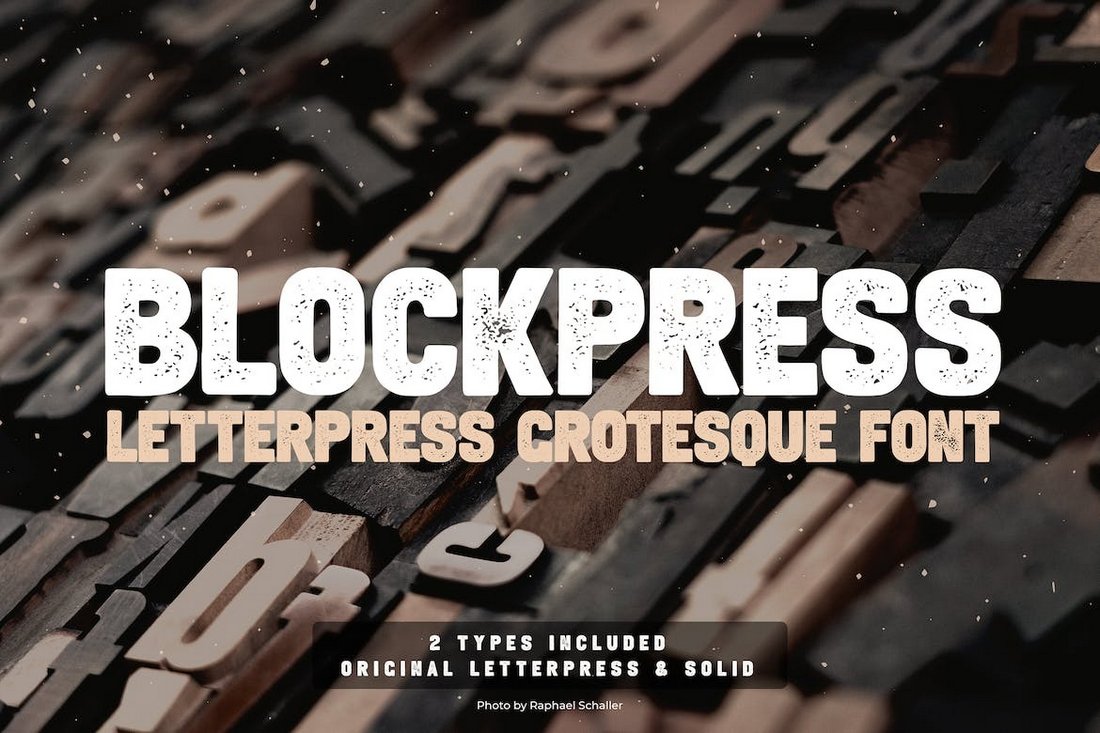 BlockPress - Grotesque Distressed Font