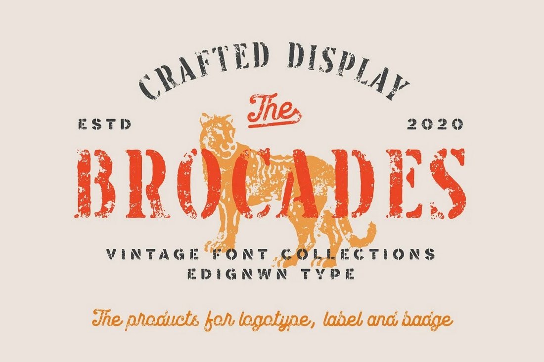 Brocades - Free Distressed Font
