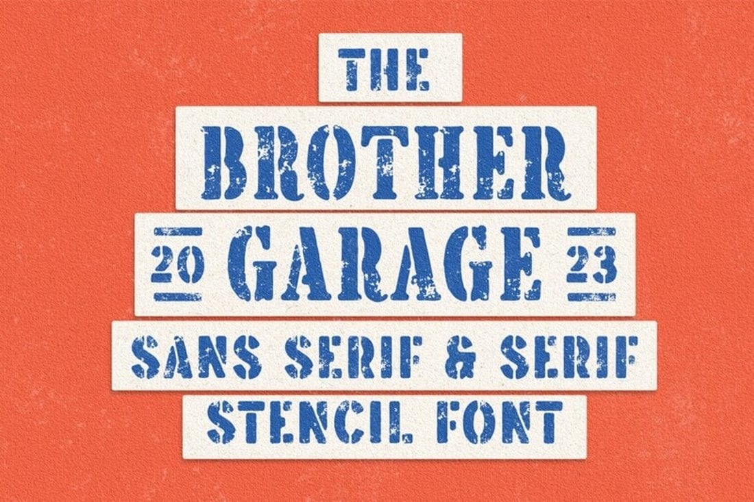 Brother Garage - Free Rough Military Font