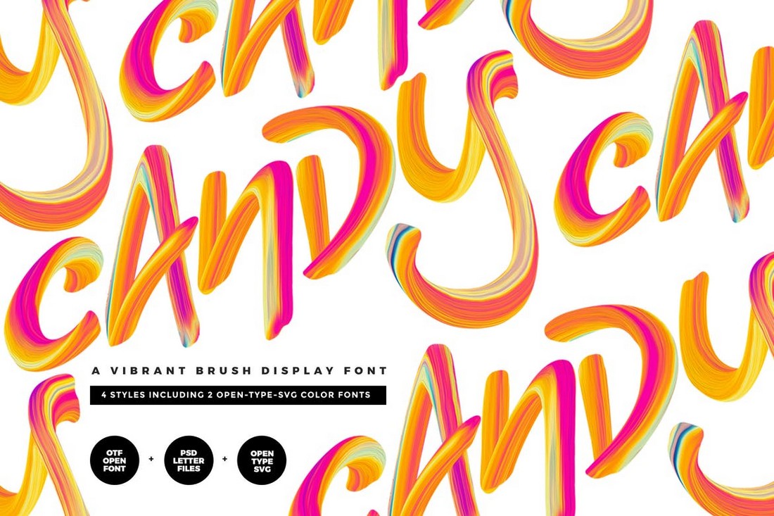 Candy - Vibrant Brush Color Font